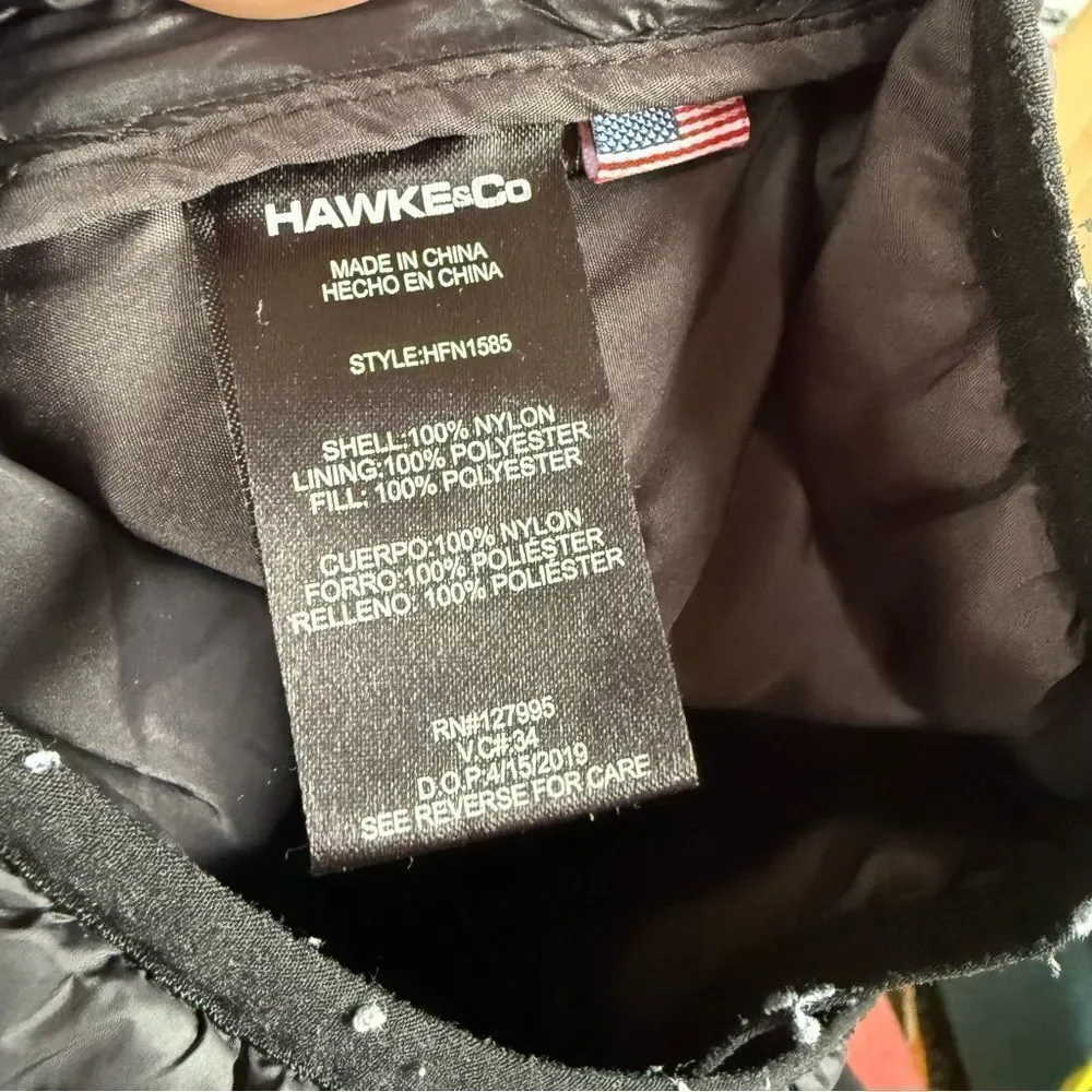 Hawke &‎ Co Black Quilted Puffer Jacket with High Collar
